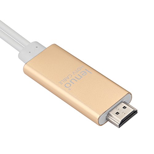 Lenuo 8 pin 2M Kabel für iPhone 6 6S 5S 5 HDMI HDTV AV Adapter auf HDMI 1080p Stecker 6,56ft Apple Lighting cable zum HDMI (golden) - 2