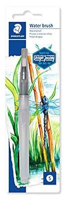 Staedtler Pinceau à réservoir d'eau en nylon résistant, Idéal pour les crayons aquarellables, Touffe ronde et fine, Sous étui blister, 949 BK-1-C