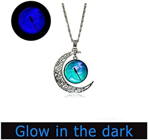 Dragonfly Glowing Pendant Full Moon Necklace Dragonfly Glowing Necklace Dragonfly Jewelry Insect Glowing Pendant