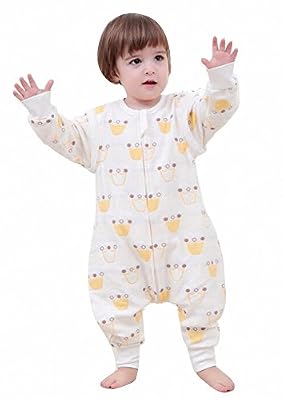 Happy Dream Bébé Gigoteuse avec pieds toute année avec manches longues enfants schlafanzug 100% baumwollen, pyjama grenouillère/Combinaison/pour 2–4 ans Garçon et Fille. blanc Kaiserkrone Weiß 95-110 cm