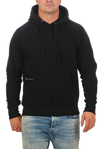 Happy Clothing Felpa con Cappuccio, Basic Pullover con Tasche, Taglie comode, Farbe:Nero, Größe Textil:3XL