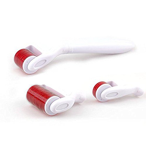 Lmeison Best Facial Skin Care Needle Micro 3 in 1 Kit (1.0mm+1.5mm+0.5mm) - Acne Scars and Stretch Marks Derma Skin Roller -White