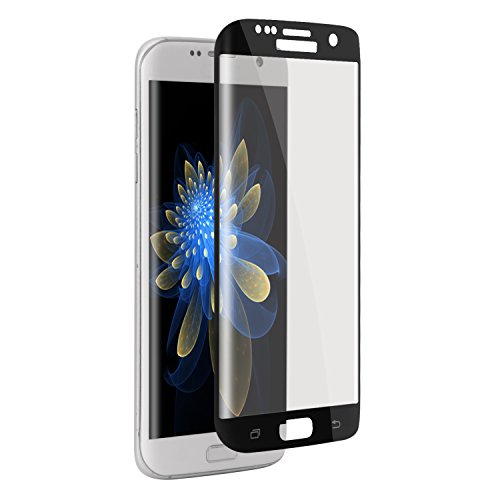 Galaxy S6 Edge Panzerglasfolie, ZXK CO 9H Hartglas Tempered Glass 3D Curved Screen Protector Full Coverage Hartglas Schutzfolie für Samsung Galaxy S6 Edge 100% durchsichtiger Panzerglas Screen Protector 3D Touch – Rahmen Schwarz - 2