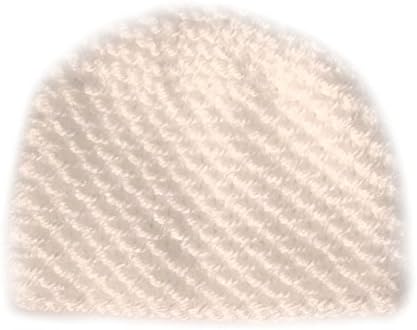 White / Baby Blue Hand Knitted Baby Beanie Hats - Newborn 0-3 months (white)