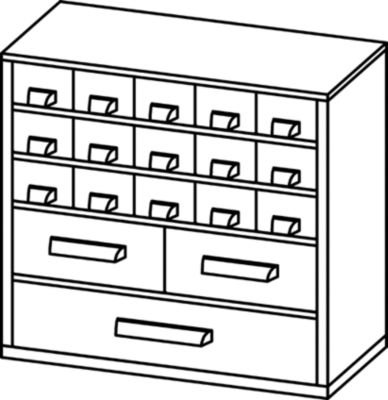 Schubladenmagazin, Schubladen glasklar – HxBxT 282 x 306 x 155 mm, Gehäuse-Traglast 30 kg 18 Schubladen – Klarsichtmagazin Kleinteilemagazin Lagersystem Magazin Magazinschrank Schubladenmagazin Schubladenschrank Schubladensystem - 6