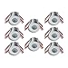 Produktbild KÖNIG LED Mini Einbaustrahler 3W Dimmbar mit Fernbedienung, IP65 Wassergeschützt, Deckenspots für Innen- und Außenbeleuchtung, Aluminium (Silber, 8x Minispots)