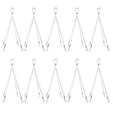 Material: 201 Edelstahl + PVC Stabil Draht Seil mit Klemme, Korb Seilabhängung, 4 Legs, Max 20KG/Stücke, 30cm Länge, 1.5mm Drahtstärke Edelstahl für Panel Licht Reklametafeln DIY Lampe Kleiderbügel Hardware(10 Stücke)