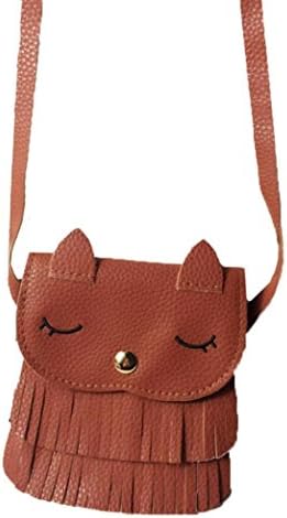 Rucksack, Quistal Girl Floral School Bag Travel Cute PU Leather Mini Backpack tassel Cute Messenger Bags (Coffee)