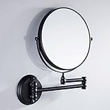 Weare Home Messing Schwarz Retro Antik Vintage Öl Rubbed Bronze Finished Make Up Kosmetikspiegel Badezimmer Accessoires Wandmontag zum Bohren Wandhalterung ohne Installisation Spur Verstellbar Drehend - 5