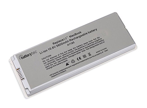 Batterytec nuevo batería de repuesto para APPLE MacBook 5,2, Mid-2009, A1185, ASMB016, MA561, MA561FE/A, MA561G/A, MA561J/A, MA561LL/A, MacBook 33,02 cm A1181, MA700B/A, MA700CH/A, MA700J/A, MA700LL/A, MA700TA/A, MB881LL/A, MC374LL/A, MC375LL/A, [10,8 V 59 wh 5600 mAh 6 cell blanco - 12 meses de garantía]