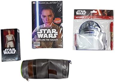 Children’s Star Wars Activity Pack – Star Wars Set including Four Star Wars Books, R2D2 Notepad and Pen, Rey Star Wars Figure, and Star Wars Pencil Case