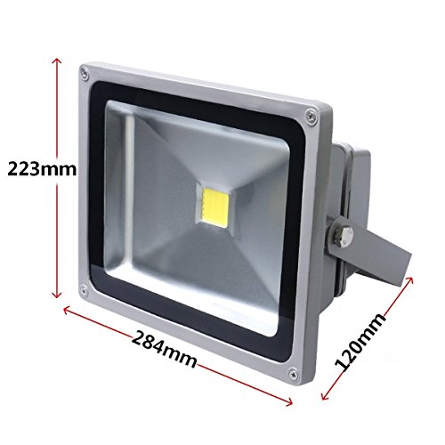 MCTECH Grau 50W Warmweiß 2500~3000K LED Fluter Lampe Strahler Scheinwerfer Licht Wasserdicht IP65 4500-5000 Lumen 230V Aluminium (Warmweiß) - 2