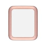 Leorx Hartglasfolie für Apple Watch 38 mm volle Abdeckung mit Metallrand Displayschutzfolie für Apple Watch (Roségold)