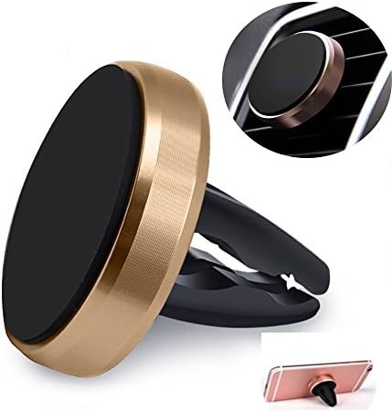 Car Mount, Universal Air Vent Cell Phone Magnetic Car Mount Holder for iPhone 6s Plus 6s 5s Samsung Galaxy S7 and Other Smartphones(Gold)