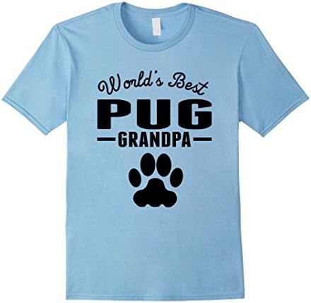 Men's World's Best Pug Grandpa T-Shirt 2XL Baby Blue