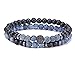 Produktbild ZUXIANWANG Handschnur,Trendy 6Mm Perlen Armband Männer Frauen Böhmen Stone Bracelet and Schmuck Paar Armband Charme Entfernung Braclet Blau