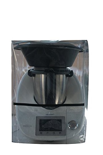 Ma Belle Housse - Housse De Protection Pour Thermomix Tm5/Tm31/TM6 Transparente Avec Varoma Biais Noir