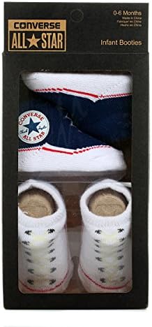 CONVERSE Baby Sock Booties (2 Pack) - 0-6 Months, Navy
