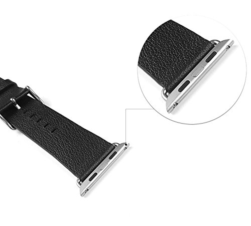 OKCS Premium Hochwertiger Apple Watch, Apple Watch 2 38 mm Basic / Sport / Edition Uhrenband Adapter Uhrenadapter Connector Strap Metallschließe in Schwarz - 2