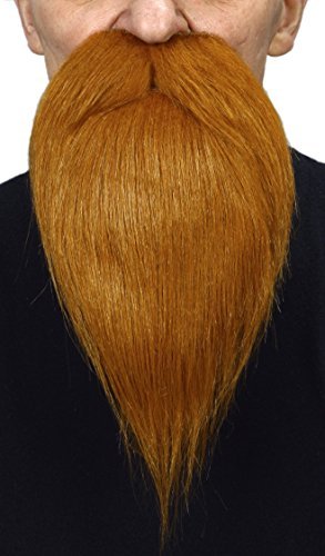 Preisvergleich Produktbild Mustaches Selbstklebende Neuheit Philosopher Fälscher Bart Falsch Gesichtsbehaarung Kostümzubehör für Erwachsene Ingwer Farbe