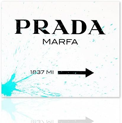 Framework for living room modern Prada Marfa classic with blue paint splash - Wall decorations gossip girl Prada 1837 MI Artwork - Design Colorscrazy