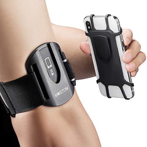 Running Armband, Sports Armband Kit for All Cell Phone Slip-Lock/Unlock Within a Sec Ideal for Running Hiking Cycling Walking Jogging Gym Workout Arm Band for iPhone Smartphones (Black-New Version)