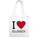 Produktbild Jutebeutel mit Stadtnamen Billerbeck - Motiv "I Love" - Farbe weiß - Stoffbeutel, Jutesack, Hipster, Beutel