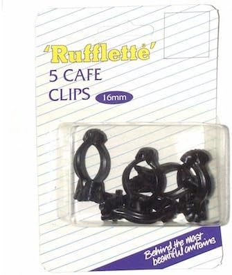 Small Black Decorative Designer Curtain Fan Cafe Clips - 16mm