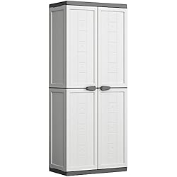 Kis 9732000 0447 01 Armoire Haute Jolly Blanc-Gris, Plastique, 68 x 39 x 166 cm