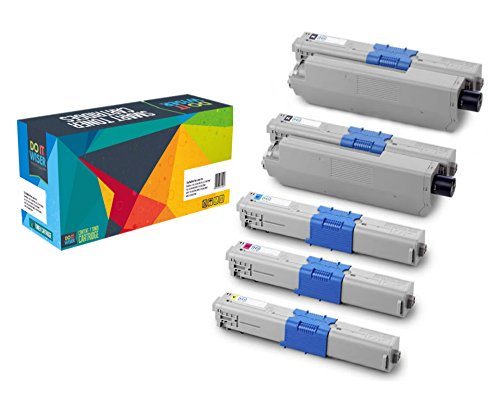 Toner Kartusche® OKI C510 C510DN C511 C511DN C530DN C531 C531DN MC561 MC561DN MC562, MC361DN, MC562dnw MC562 W Toner mit hohem Schalldruck kompatibel Pack de 4 + 1 Noir
