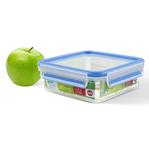 EMSA 508536 Clip und Close 2.0 Frischhaltedose quadratisch, 0,85 L - 5
