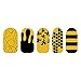 Tattify Bumble Bee Nail Wraps - Buzz Buzz (Set of 22)