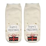 iHENGH Vorweihnachtliche Karnevalsaktion Damen Herbst Winter Bequem Lässig Mode Frauen 3D Cartoon Funny Christmas Crazy Cute Erstaunliche Neuheit Print Söckchen