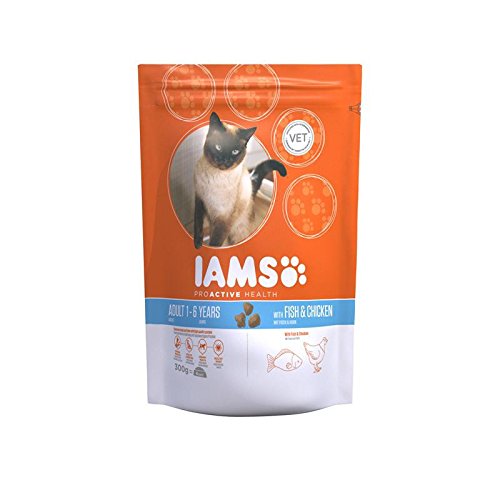 Preisvergleich Produktbild IAMS Katze Adult Trockenfutter Meeresfisch + Huhn 300 g