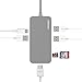 Produktbild USB C Hub, lintelek der U89 Multiport Hub Adapter usb-c Ladeanschluss, 4 K HDMI Video Ausgang, SD/Micro, Kartenleser, 1 USB 2.0 & 2 USB 3.0 Anschlüsse für MacBook Pro, Chromebook Pixel und mehr Grau grau - space gray