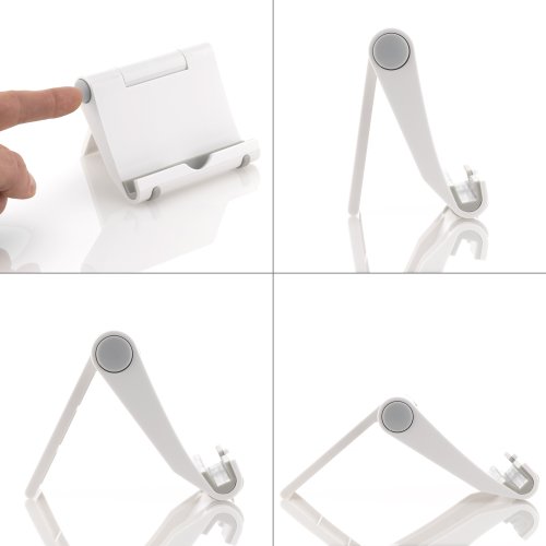 deleyCON Universal Tablet Ständer – Winkel verstellbar für iPad / Galaxy Tab usw – mit & ohne Case nutzbar – Weiß - 4