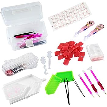 Diamantmalerei Wachs & Kleber - 15 Stück In Aufbewahrungsbox, Lila Klebenton - Für DIY Stickerei
