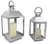 Home Deco London LTD en Acier Inoxydable à Bougie Lanterne de Sol Décoration de Table de Mariage en métal UK, Acier Inoxydable, Acier Inoxydable, Medium 29x13cm