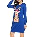 Produktbild Kleid Damen Langarm-Weihnachtsdruck-Kleid Party Swing Kleid Sweatshirt Maxi-Kleid Rundhals Top Casual Dress