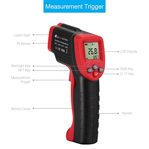 EC TECHNOLOGY Term metro Infrarrojo Digital L ser IR Sin Contacto Pistola de Temperatura -50 a 420 con Pantalla LCD y Funci n de Almacenamiento de Datos para Cocinar Barbacoa y M s - Rojo y Negro reviews EC TECHNOLOGY Term metro Infrarrojo Digital L ser IR Sin Contacto Pistola de Temperatura -50 a 420 con Pantalla LCD y Funci n de Almacenamiento de Datos para Cocinar Barbacoa y M s - Rojo y Negro