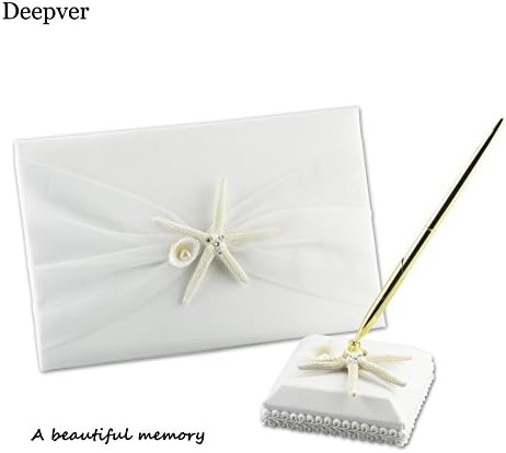 Wedding Guest Book and Pen set, Suitable For Weddings &amp;Festive Party, Special Occasions, the best memorial gift. (White-2)