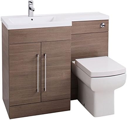 Cassellie LShaped Furniture 600 Basin Unit Medium Oak - Flush Bathroo