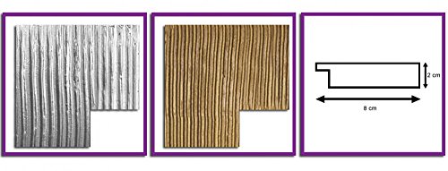 Bilderdepot24 – zeitloser Wandspiegel mit handgearbeitetem Dekorrahmen – Spiegel Streifen – ca. 135×45 cm – Silber - 2