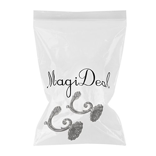 MagiDeal Vintage Blumen Design , Retro Raffhalter Raffbügel für Vorhänge Gardine Wohnzimmer Deko – Schwarz - 2