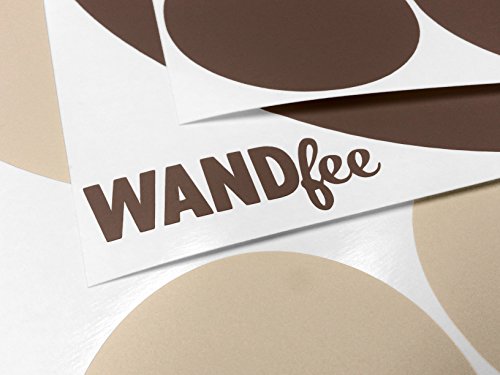 WANDfee® Wandtattoo 50 Retro Kreise AC0710306 Größe Ø 2 x 20 cm, 6 x 15 cm, 10 x 10 cm, 20 x 6 cm, 12 x 3 cm Farbe beige dunkelbraun - 2