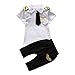 Produktbild Heligen Räumungsverkauf Neugeborenes Baby Jungen Mädchen Gentleman Tie Wing Muster Tops Shirt Hosen 2 Stücke Outfits