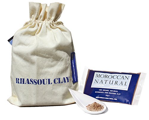 Moroccan Natural - Rhassoul Clay, Natural, Sun Dried and Micronised 200g (4 x 50g sachets) by Moroccan Natural