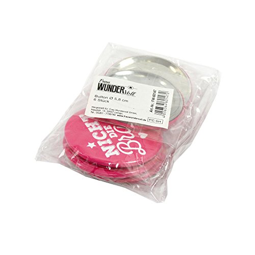 6 Frau Wundervoll JGA Buttons rosa / pink – Nicht die Braut, Ø 5,6 cm – Junggesellinnenabschied / Hen Party / Anstecker - 5