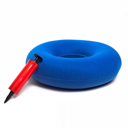 Care Ring (38 cm, Blau) - Aufblasbarer Sitzring / Hämorridenkissen / Orthopädische Unterstützung für Rückenschmerzen und Haltung / Steißbeinschmerzen / Afterschmerzen