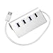 Produktbild LouiseEvel215 Tragbare Größe Super High Speed   Aluminiumlegierung 4 Ports USB 3.0 Hub 5 Gbit/s Adapter mit Kabel für PC Computer Silber